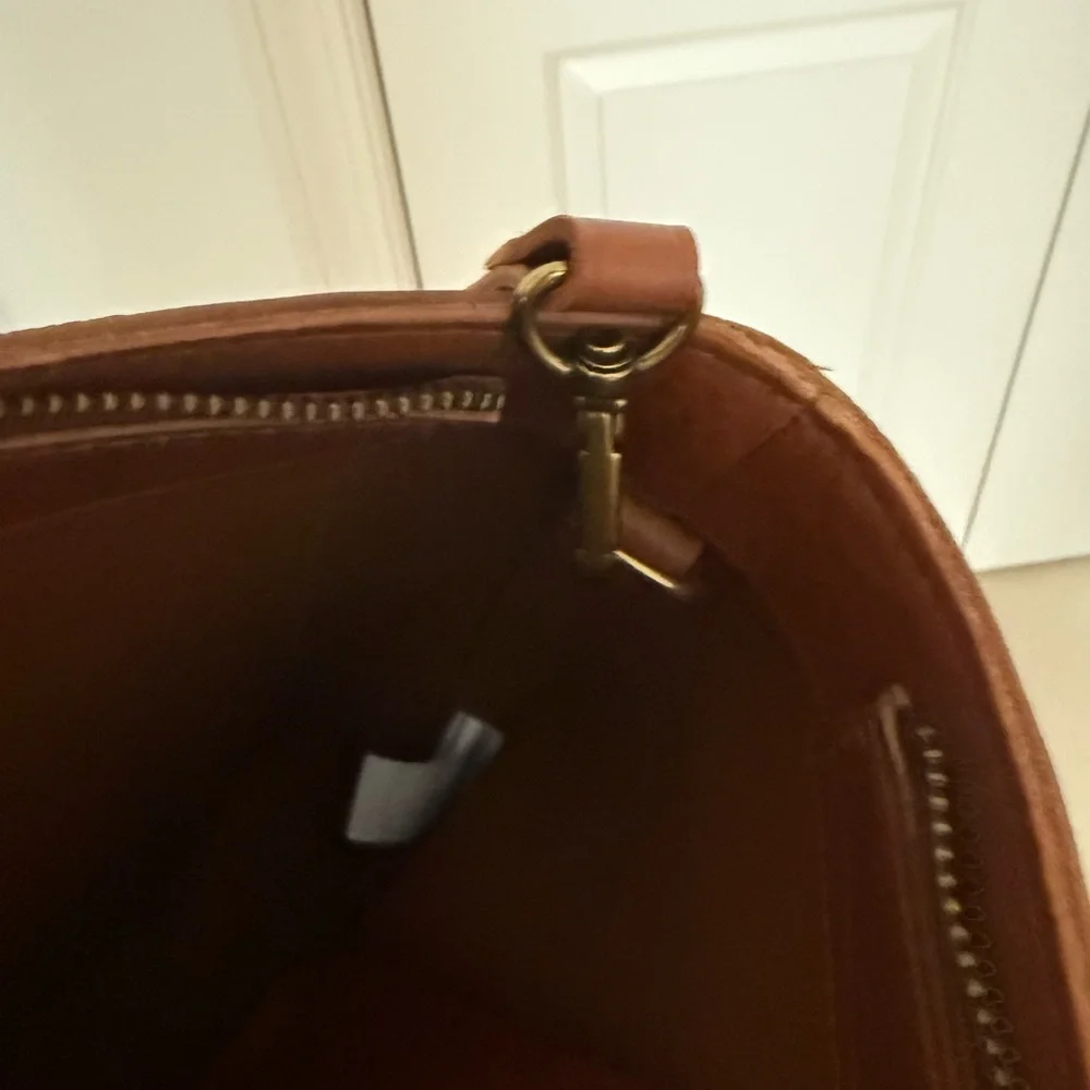 Madewell brown Leather Tote Bag with zip top versatile design - Picture 9 of 9